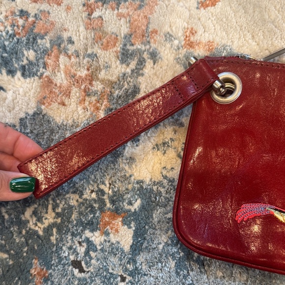 HOBO Reddish/Burgundy Clutch with Dragon Motif - Picture 4 of 9